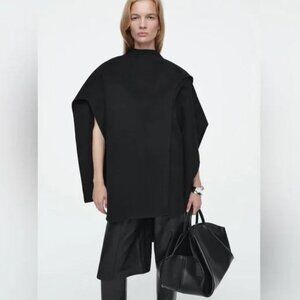 COS Wool Blend Black Scarf Cape